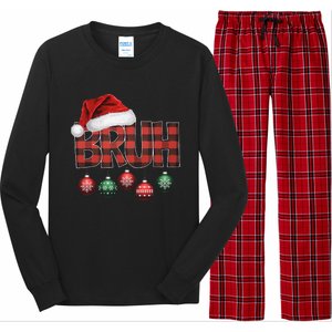 Bruh Funny Saying Bro Christmas Pajamas Xmas Long Sleeve Pajama Set