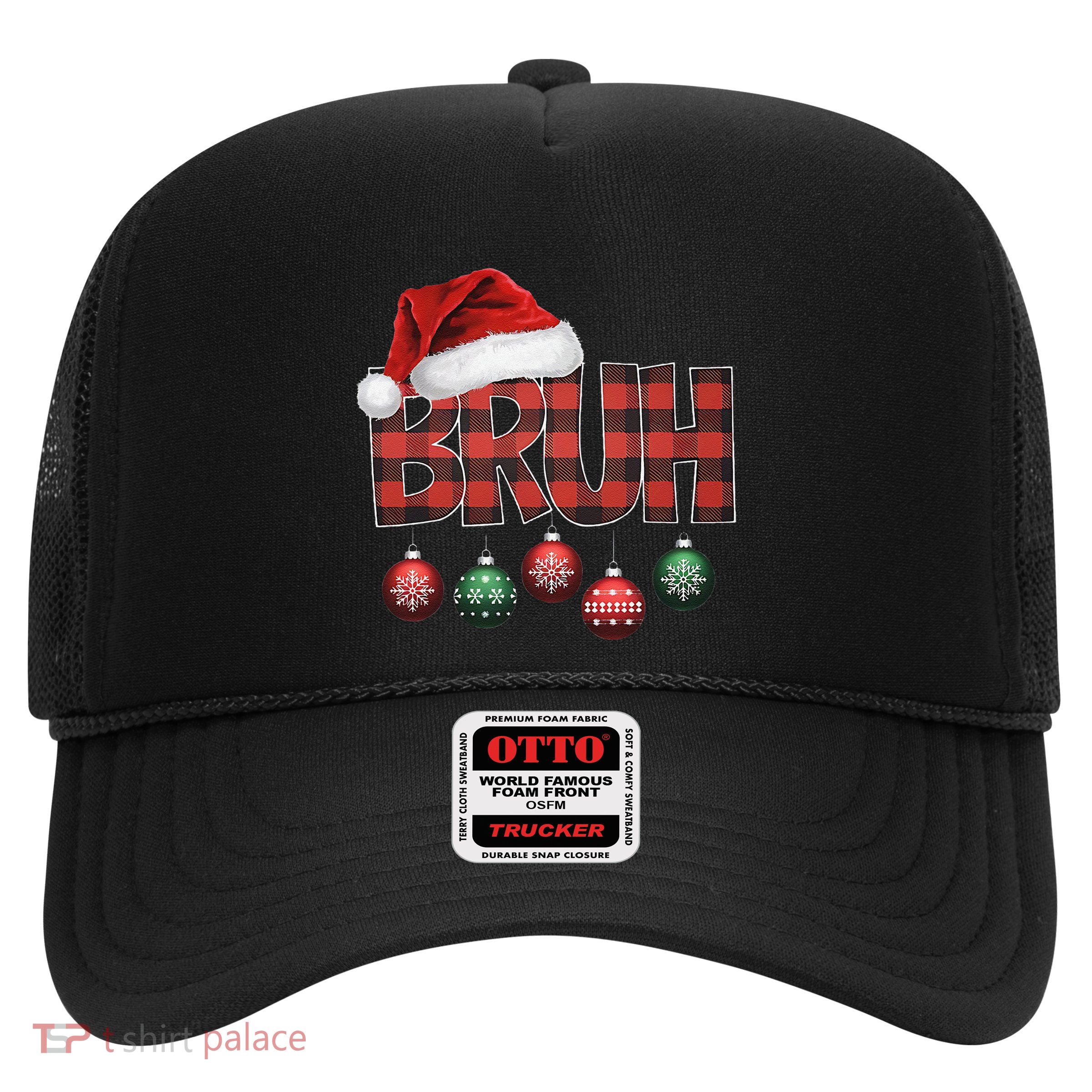 Bruh Funny Saying Bro Christmas Pajamas Xmas Trucker Hat