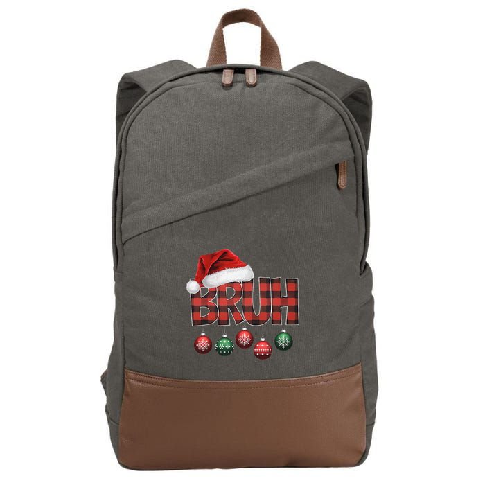 Bruh Funny Saying Bro Christmas Pajamas Xmas Cotton Canvas Backpack