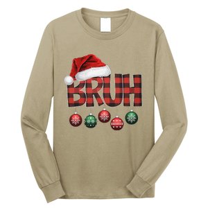 Bruh Funny Saying Bro Christmas Pajamas Xmas Long Sleeve Shirt