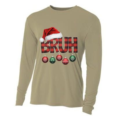 Bruh Funny Saying Bro Christmas Pajamas Xmas Cooling Performance Long Sleeve Crew