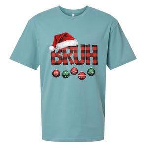 Bruh Funny Saying Bro Christmas Pajamas Xmas Sueded Cloud Jersey T-Shirt