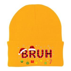 Bruh Funny Saying Bro Teens Christmas Pajamas Xmas Knit Cap Winter Beanie