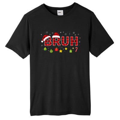 Bruh Funny Saying Bro Teens Christmas Pajamas Xmas Tall Fusion ChromaSoft Performance T-Shirt