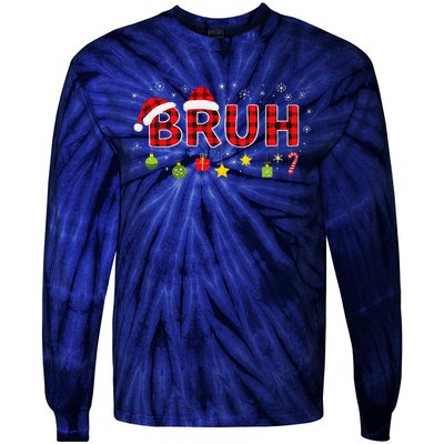 Bruh Funny Saying Bro Teens Christmas Pajamas Xmas Tie-Dye Long Sleeve Shirt