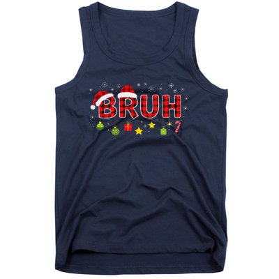 Bruh Funny Saying Bro Teens Christmas Pajamas Xmas Tank Top