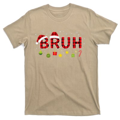 Bruh Funny Saying Bro Teens Christmas Pajamas Xmas T-Shirt