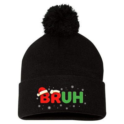 Bruh Funny Saying Meme Bro Christmas Pom Pom 12in Knit Beanie