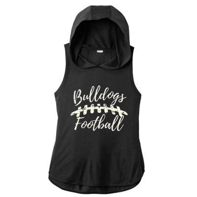 Bulldogs Football School Spirit Team Mascot Game Day Night Ladies PosiCharge Tri-Blend Wicking Draft Hoodie Tank