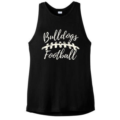 Bulldogs Football School Spirit Team Mascot Game Day Night Ladies PosiCharge Tri-Blend Wicking Tank