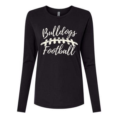 Bulldogs Football School Spirit Team Mascot Game Day Night Womens Cotton Relaxed Long Sleeve T-Shirt