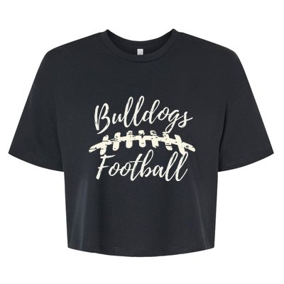 Bulldogs Football School Spirit Team Mascot Game Day Night Bella+Canvas Jersey Crop Tee