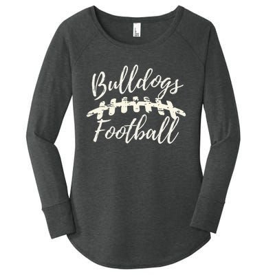 Bulldogs Football School Spirit Team Mascot Game Day Night Women's Perfect Tri Tunic Long Sleeve Shirt