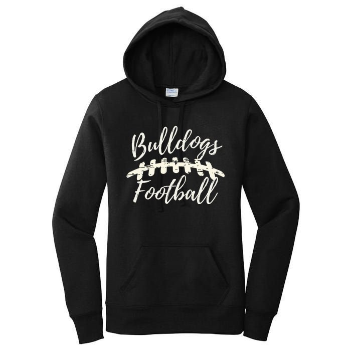 Bulldogs Football School Spirit Team Mascot Game Day Night Women's Pullover Hoodie