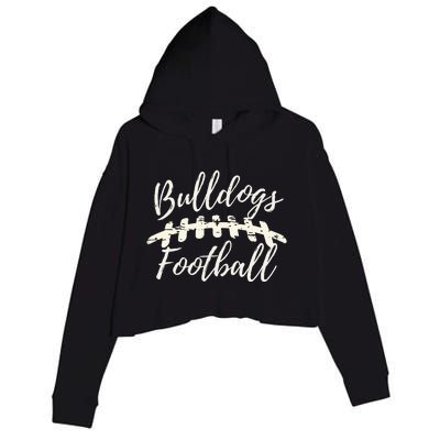 Bulldogs Football School Spirit Team Mascot Game Day Night Crop Fleece Hoodie