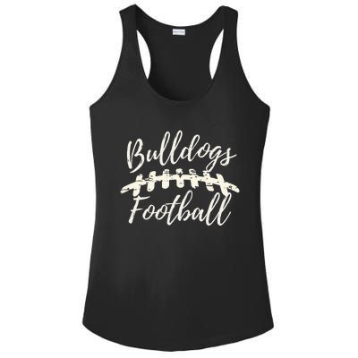 Bulldogs Football School Spirit Team Mascot Game Day Night Ladies PosiCharge Competitor Racerback Tank