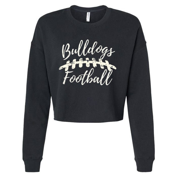 Bulldogs Football School Spirit Team Mascot Game Day Night Cropped Pullover Crew