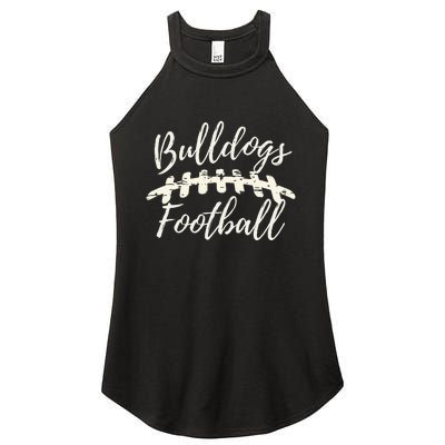 Bulldogs Football School Spirit Team Mascot Game Day Night Women's Perfect Tri Rocker Tank