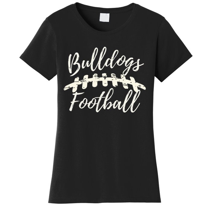 Bulldogs Football School Spirit Team Mascot Game Day Night Women's T-Shirt