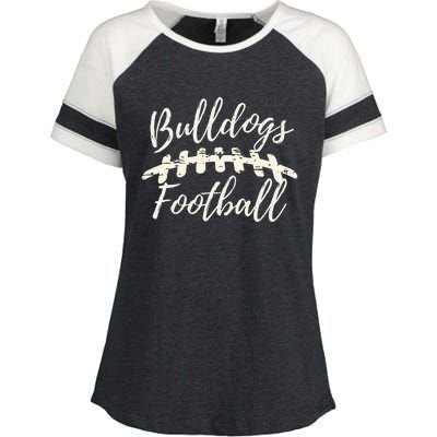 Bulldogs Football School Spirit Team Mascot Game Day Night Enza Ladies Jersey Colorblock Tee