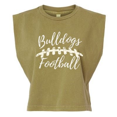 Bulldogs Football School Spirit Team Mascot Game Day Night Garment-Dyed Women's Muscle Tee