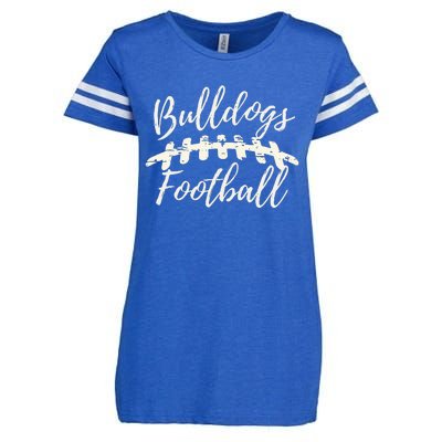 Bulldogs Football School Spirit Team Mascot Game Day Night Enza Ladies Jersey Football T-Shirt