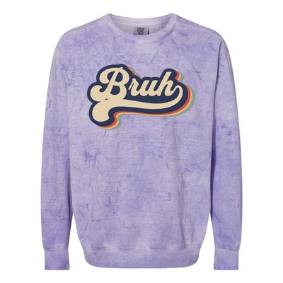 Bruh Funny Saying Slang Meme Retro Design Colorblast Crewneck Sweatshirt