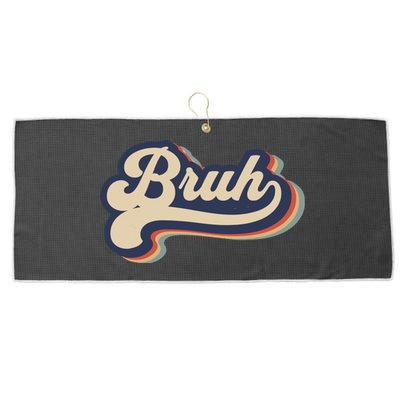 Bruh Funny Saying Slang Meme Retro Design Large Microfiber Waffle Golf Towel