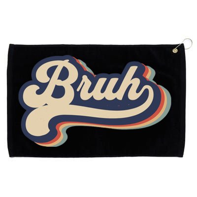 Bruh Funny Saying Slang Meme Retro Design Grommeted Golf Towel