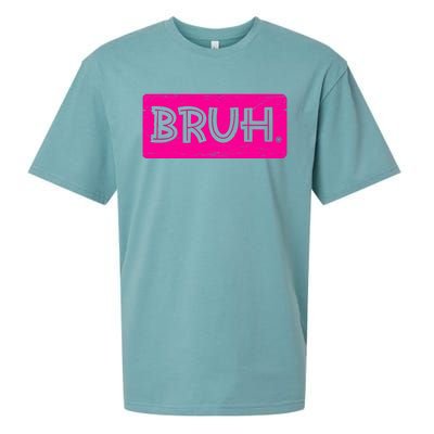 Bruh Funny Saying Meme Bro Slang Boy Girl Teens Pink Sueded Cloud Jersey T-Shirt