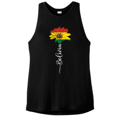 Bolivia Flag Sunflower Vintage Bolivians Lover Taiwan Funny Gift Ladies PosiCharge Tri-Blend Wicking Tank