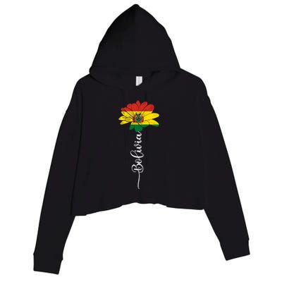 Bolivia Flag Sunflower Vintage Bolivians Lover Taiwan Funny Gift Crop Fleece Hoodie