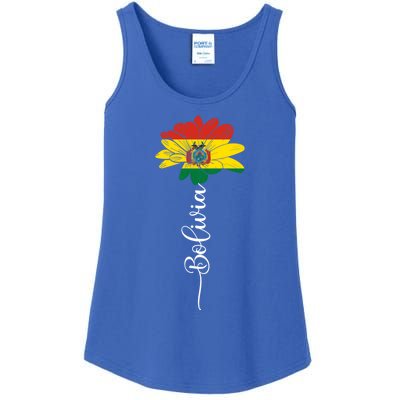 Bolivia Flag Sunflower Vintage Bolivians Lover Taiwan Funny Gift Ladies Essential Tank