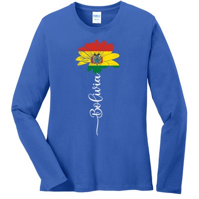 Bolivia Flag Sunflower Vintage Bolivians Lover Taiwan Funny Gift Ladies Long Sleeve Shirt