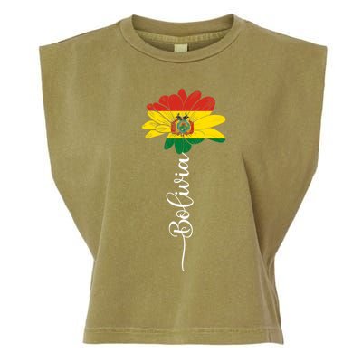 Bolivia Flag Sunflower Vintage Bolivians Lover Taiwan Funny Gift Garment-Dyed Women's Muscle Tee