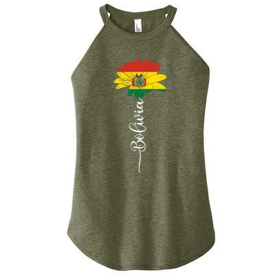 Bolivia Flag Sunflower Vintage Bolivians Lover Taiwan Funny Gift Women's Perfect Tri Rocker Tank