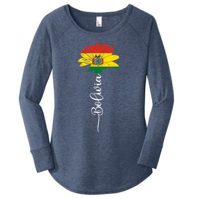 Bolivia Flag Sunflower Vintage Bolivians Lover Taiwan Funny Gift Women's Perfect Tri Tunic Long Sleeve Shirt