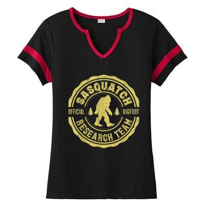 Bigfoot Finding Sasquatch Research Team Men Retro Vintage Ladies Halftime Notch Neck Tee