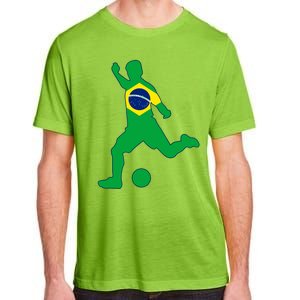 Brazil Flag Soccer Player Brasil Futbol Brazilian Football Adult ChromaSoft Performance T-Shirt