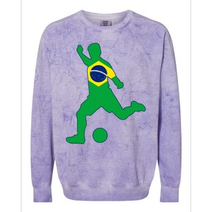 Brazil Flag Soccer Player Brasil Futbol Brazilian Football Colorblast Crewneck Sweatshirt