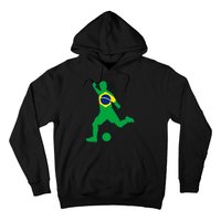 Brazil Flag Soccer Player Brasil Futbol Brazilian Football Hoodie