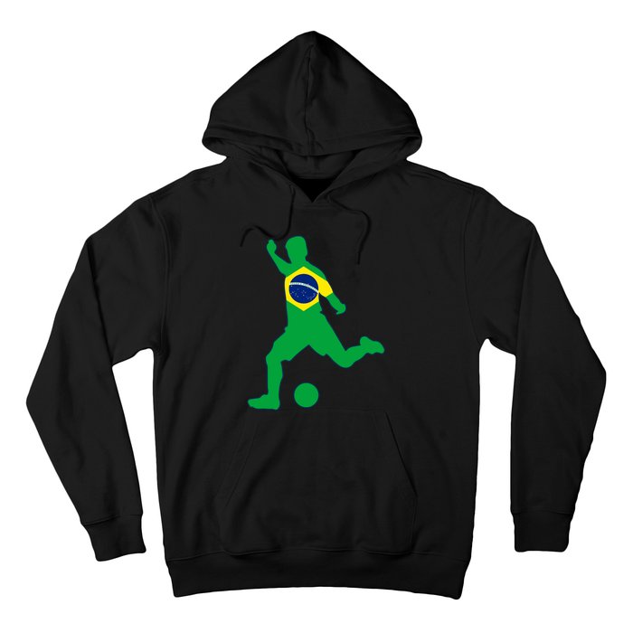 Brazil Flag Soccer Player Brasil Futbol Brazilian Football Hoodie