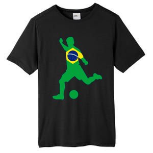 Brazil Flag Soccer Player Brasil Futbol Brazilian Football Tall Fusion ChromaSoft Performance T-Shirt