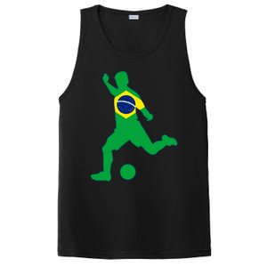 Brazil Flag Soccer Player Brasil Futbol Brazilian Football PosiCharge Competitor Tank