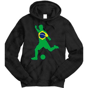 Brazil Flag Soccer Player Brasil Futbol Brazilian Football Tie Dye Hoodie