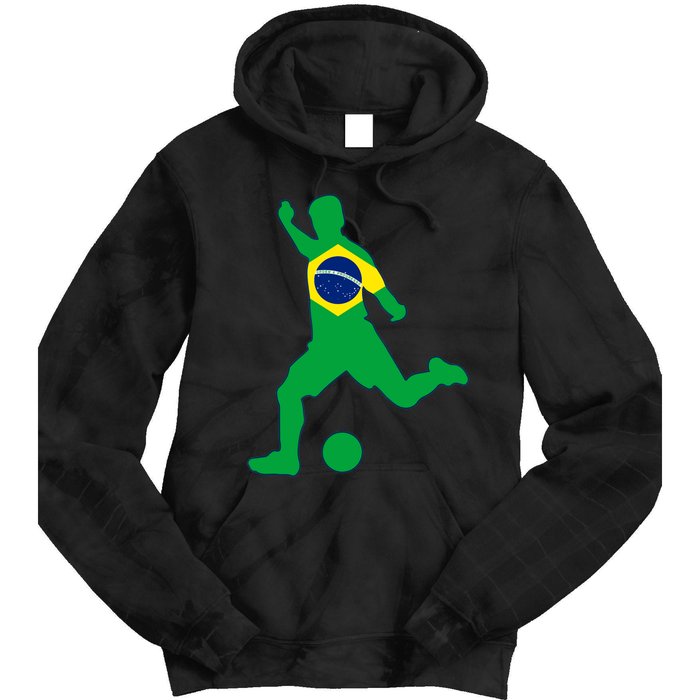 Brazil Flag Soccer Player Brasil Futbol Brazilian Football Tie Dye Hoodie