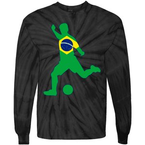 Brazil Flag Soccer Player Brasil Futbol Brazilian Football Tie-Dye Long Sleeve Shirt