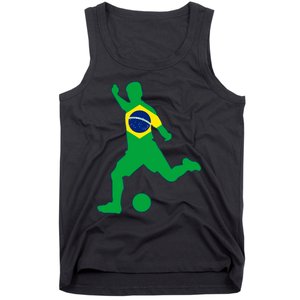 Brazil Flag Soccer Player Brasil Futbol Brazilian Football Tank Top