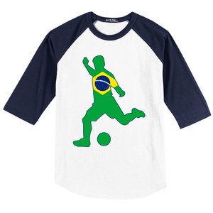 Brazil Flag Soccer Player Brasil Futbol Brazilian Football Baseball Sleeve Shirt