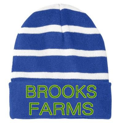 Brooks Farms Squad Family Reunion Last Name Team Gift Striped Beanie with Solid Band